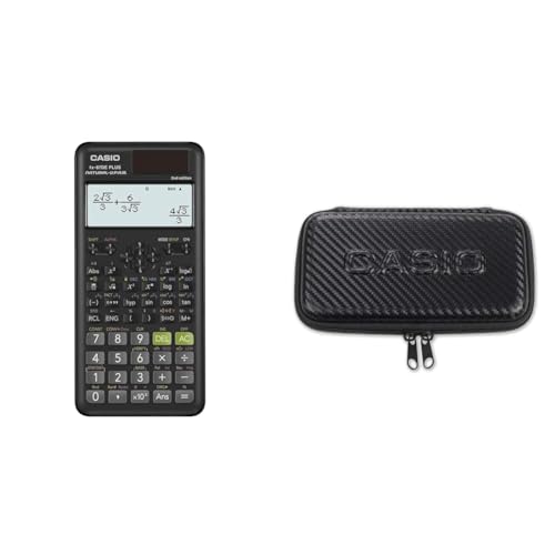 Casio FX-87DE Plus-2 Wissenschaftlicher Taschenrechner für Schule und Technik mit FX-CASE-CB-BK2 Schutzhülle Schwarz von Casio