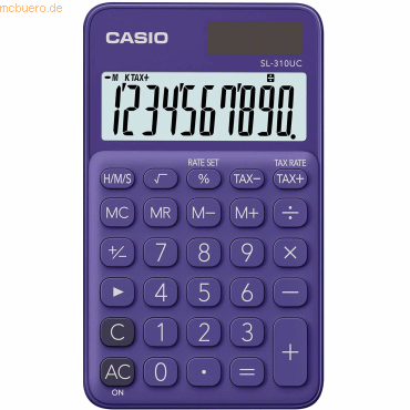 Casio Taschenrechner SL-310UC-PL Solar/Batterie violett von Casio