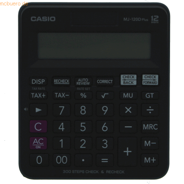 Casio Tischrechner MJ-120 D plus 12-stellig Batterie/Solar-Betrieb sch von Casio