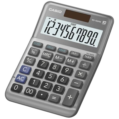 Casio Tischrechner MS-100FM, 10-stellig, Steuerberechnung, Cost/Sell/Margin, Aluminiumfront, Vorzeichenwechsel, Solar-/Batteriebetrieb Casio Tischrechner MS-100FM, 10-stellig, Steuerberechnung, Cost/Sell/Margin, Aluminiumfront, Vorzeichenwechsel, Solar-/Batteriebetrieb von Casio