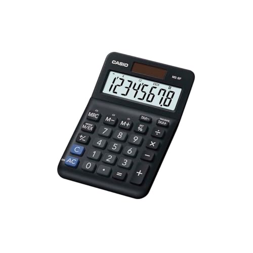 Casio Tischrechner MS-8F, 8-stellig, Steuerberechnung, Währungsumrechnung, Vorzeichenwechsel, Solar/Batteriebetrieb Casio Tischrechner MS-8F, 8-stellig, Steuerberechnung, Währungsumrechnung, Vorzeichenwechsel, Solar/Batteriebetrieb von Casio