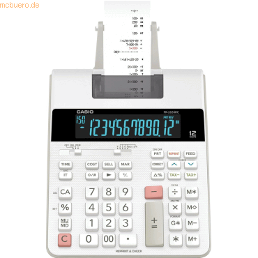 Casio Tischrechner druckend FR-2650RC 195x65x313mm weiß Casio Tischrechner druckend FR-2650RC 195x65x313mm weiß von Casio