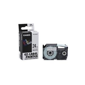 Casio XR-24WE1 - Selbstklebende Etiketten - Schwarz auf Weiß - Rolle (2,4 cm x 8 m) - 1 Rolle(n) - für Disc Title Printer CW-L300, KL 8100, 8200 (XR-24WE) von Casio