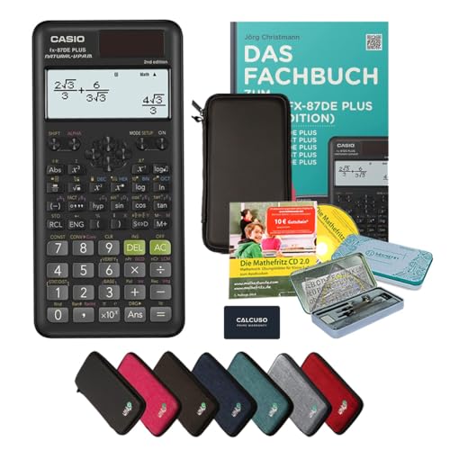 Streberpaket: Casio FX-87DE Plus 2 (2nd Edition) + Schutztasche + Lern-CD + Geometrie-Set + Erweiterte Garantie + Fachbuch, 4062401018059 von Casio