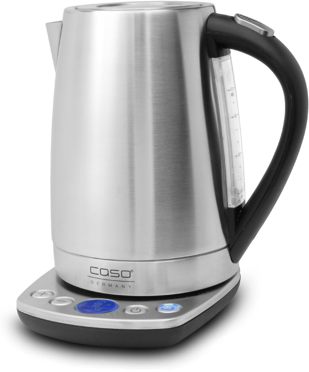 Caso WK 2200 Wasserkocher (1,7 Liter, 2200 W, Edelstahl, silber, Temperatursteuerung) von Caso