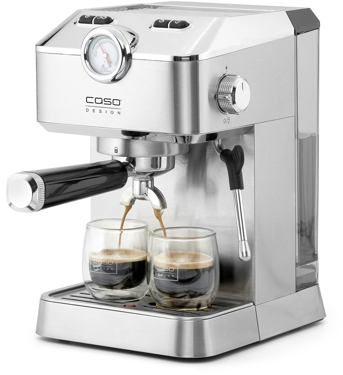 Espresso Gourmet Siebträgermaschine silber Espresso Gourmet Siebträgermaschine silber von Caso