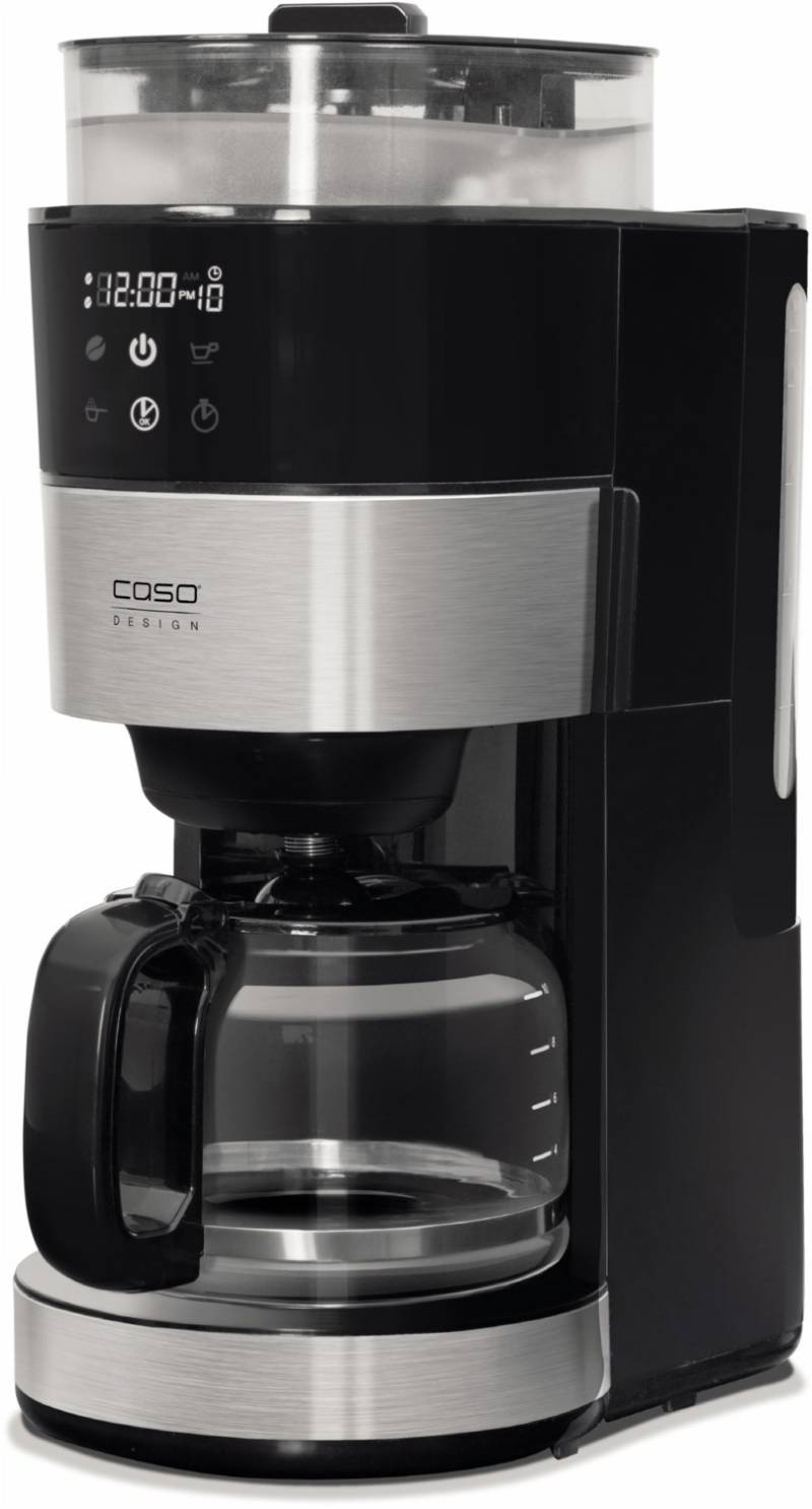 Grande Aroma 100 Kaffeeautomat mit intergrierter Kaffeemühle edelstahl/schwarz von Caso