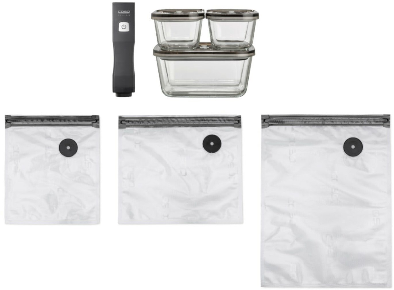 Vacu OneTouch Eco Set Akku Hand-Vakuumierer grau Vacu OneTouch Eco Set Akku Hand-Vakuumierer grau von Caso