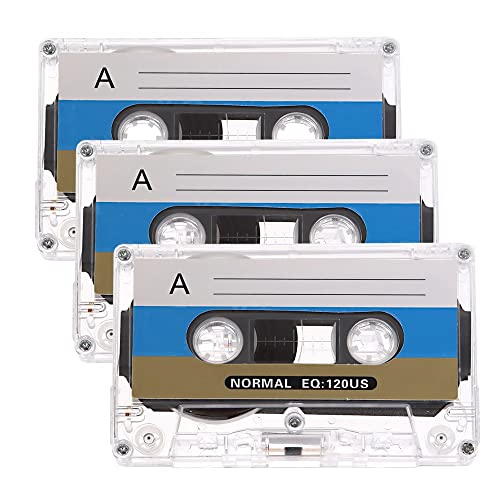 3 Stück leere Kassettenbänder, Standard-Kassetten-Blanko-Klebeband, leer, 60 Minuten magnetisches Audio-Klebeband von Casoter
