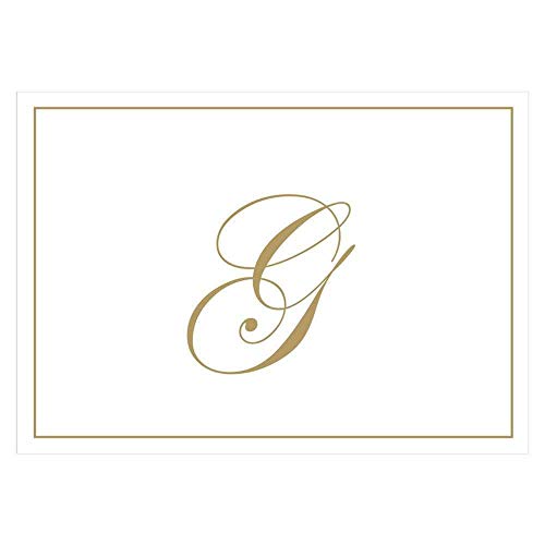 Caspari Boxed Notes Embossed G Initial Blank Notecards, Pack of 8, Gold von Caspari