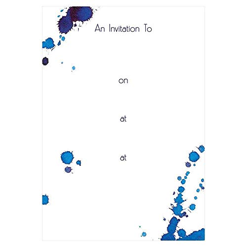Caspari Splatterware Einladungskarten zum Ausfüllen mit Umschlägen, Blau, 8 Stück von Caspari