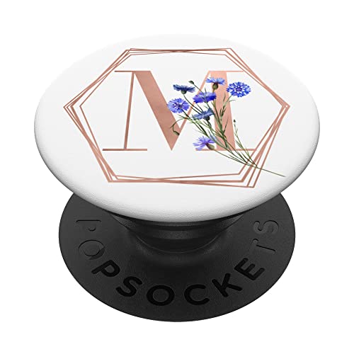 Kornblumen Lila Blumen Aquarell Geschenkbuchstabe M PopSockets mit austauschbarem PopGrip von Castlepop