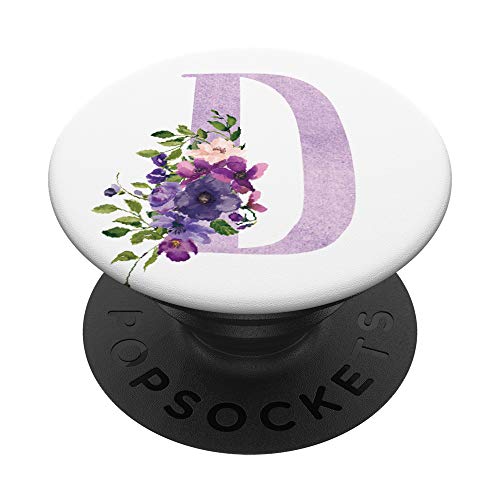 Lila Lavendel Rosa Personalisierter Geschenk Buchstabe D - PopSockets Ausziehbarer Sockel und Griff für Smartphones und Tablets von Castlepop