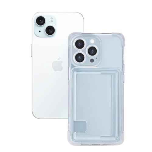 CasurvivePro Hülle Kameraschutz für iPhone 14 Plus Hülle mit Kartensteckplatz & Kameraschutz Transparent TPU Umweltsichere Anti-Fall-Schutzhülle Weiche, stoßfeste Bumper Case Cover Transparent von CasurvivePro