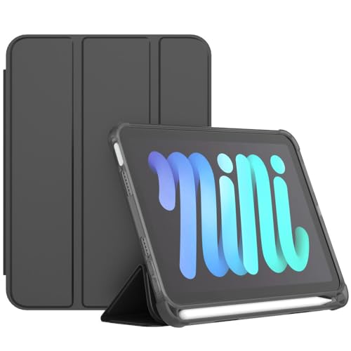 CasurvivePro Hülle für Apple iPad Pro 12.9 2018/2020/2021/2022 with Pencil Slots (Pencil Not Included), Kann Gefaltet Werden Abdeckung mit integriertem Ständer für robuste Schwarz von CasurvivePro