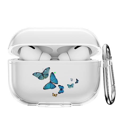 CasurvivePro Kopfhörer-Hüllen für AirPods Pro 2 Hüllen, mit Karabiner, transparente TPU-Hüllen mit niedlichem Muster, Apple AirPods Pro (2nd Generation) Ladehülle Hüllen 2nd Gen von CasurvivePro