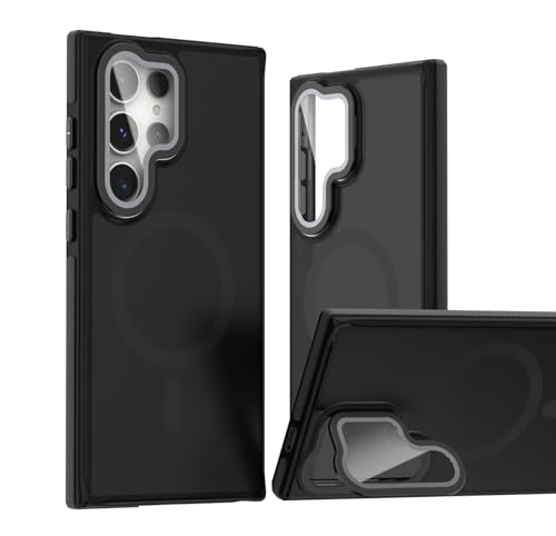 CasurvivePro Magnetische HüLle FüR Samsung S23 5G, Kabelloses Laden, Kratzfeste, Durchscheinende, Matte Hart-Pc-RüCkseite, Versteckter StäNder Und Objektivabdeckung – Schwarz + Schwarz CasurvivePro Magnetische HüLle FüR Samsung S23 5G, Kabelloses Laden, Kratzfeste, Durchscheinende, Matte Hart-Pc-RüCkseite, Versteckter StäNder Und Objektivabdeckung – Schwarz + Schwarz von CasurvivePro