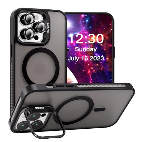 CasurvivePro Magnetische Hülle, Kameraschutz mit Ständer für iPhone 11 Pro Max, [kompatibel mit MagSafe], Matte, schlanke, stoßfeste Schutzhülle für iPhone 11 Pro Max, Schwarz von CasurvivePro