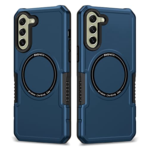 CasurvivePro Magnetische Hülle Kompatibel für Samsung Galaxy S21 FE 5G, [Kabelloses Laden] Matte schlanke stoßfeste SchutzHülle Kompatibel für Samsung Galaxy S21 FE 5G Blau von CasurvivePro