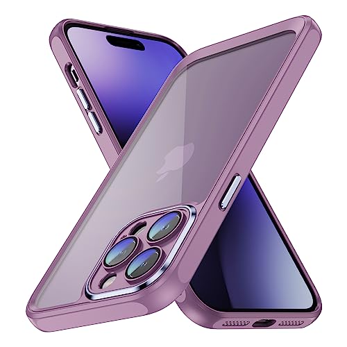 CasurvivePro mit Linsenfolie zum Schutz der Handyhülle für iPhone 14 Pro Max hülle, Anti-Fingerabdruck, Kratzfest, Harte Acryl-PC-Rückseite Linse Schutzfolie – Helles Lila von CasurvivePro