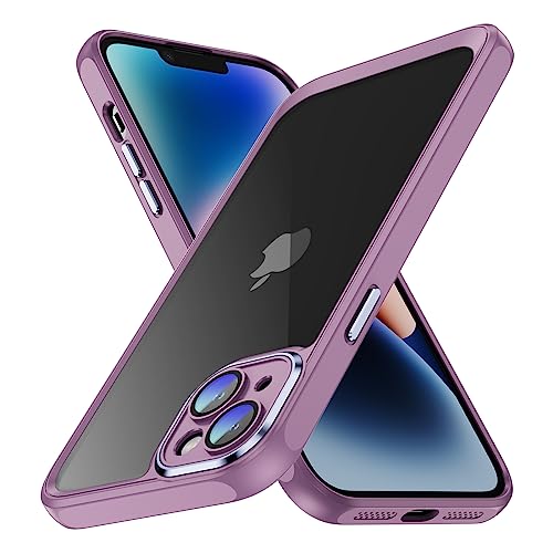 CasurvivePro mit Linsenfolie zum Schutz der Handyhülle für iPhone 14 hülle, Anti-Fingerabdruck, Kratzfest, Harte Acryl-PC-Rückseite Linse Schutzfolie – Helles Lila von CasurvivePro