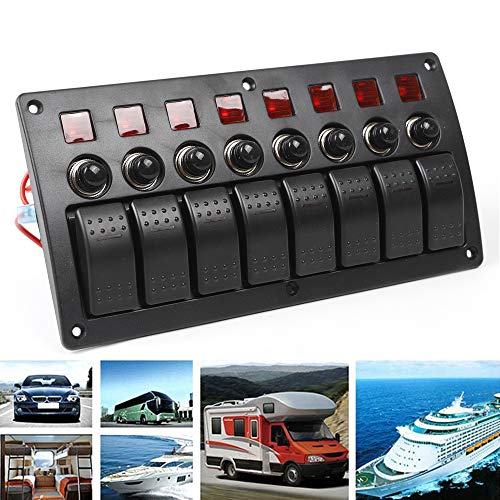 Casyi 12V-24V 8 Gang DC12V/24V 8 Gang 3 in 1 Schaltpanel Schalttafel LED Schaltpanel Schalter Schalttafel für Auto Bus Boot SHIP von Casyi