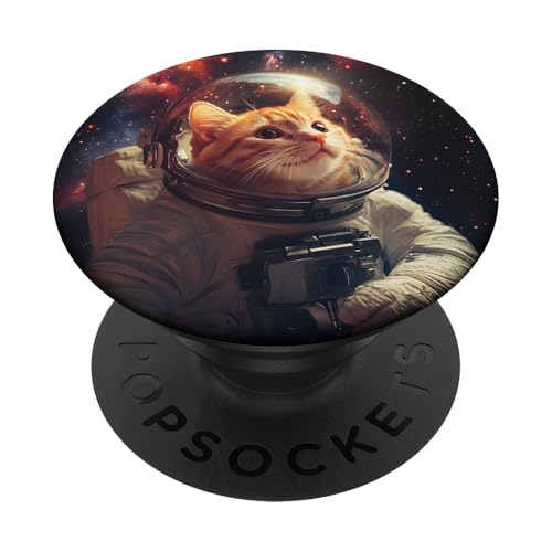 Intergalaktische lustige Katze Astronaut schwebt im Weltraum PopSockets Klebender PopGrip Intergalaktische lustige Katze Astronaut schwebt im Weltraum PopSockets Klebender PopGrip von Cat Astronaut Designs