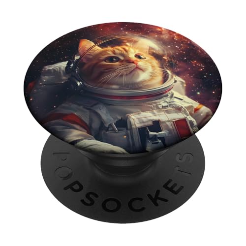 Intergalaktische lustige Katze Astronaut schwebt im Weltraum PopSockets Klebender PopGrip Intergalaktische lustige Katze Astronaut schwebt im Weltraum PopSockets Klebender PopGrip von Cat Astronaut Designs