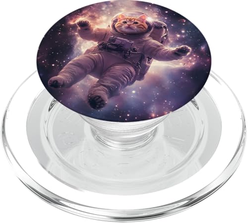 Intergalaktische lustige Katze Astronaut schwebt im Weltraum PopSockets PopGrip für MagSafe Intergalaktische lustige Katze Astronaut schwebt im Weltraum PopSockets PopGrip für MagSafe von Cat Astronaut Designs