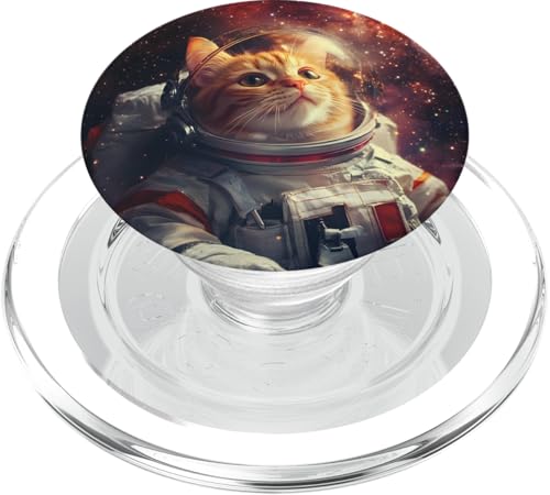 Intergalaktische lustige Katze Astronaut schwebt im Weltraum PopSockets PopGrip für MagSafe Intergalaktische lustige Katze Astronaut schwebt im Weltraum PopSockets PopGrip für MagSafe von Cat Astronaut Designs