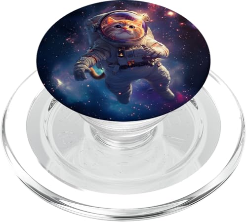 Intergalaktische lustige Katze Astronaut schwebt im Weltraum PopSockets PopGrip für MagSafe Intergalaktische lustige Katze Astronaut schwebt im Weltraum PopSockets PopGrip für MagSafe von Cat Astronaut Designs
