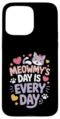 Cat Meowmy's Day Every Day Hearts Stars Tierliebhaber Hülle für iPhone 15 Pro Max Cat Meowmy's Day Every Day Hearts Stars Tierliebhaber Hülle für iPhone 15 Pro Max von Cat Lover Designs