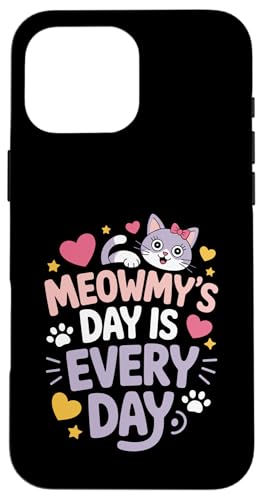 Cat Meowmy's Day Every Day Hearts Stars Tierliebhaber Hülle für iPhone 16 Pro Max Cat Meowmy's Day Every Day Hearts Stars Tierliebhaber Hülle für iPhone 16 Pro Max von Cat Lover Designs