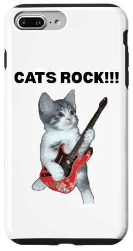Rockstar süße alberne Katze mit E-Gitarre Hülle für iPhone 7 Plus/8 Plus von Cat Lover Designs