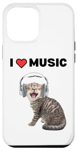 Süße alberne Katze mit Kopfhörern I Heart Music Hülle für iPhone 12 Pro Max Süße alberne Katze mit Kopfhörern I Heart Music Hülle für iPhone 12 Pro Max von Cat Lover Designs