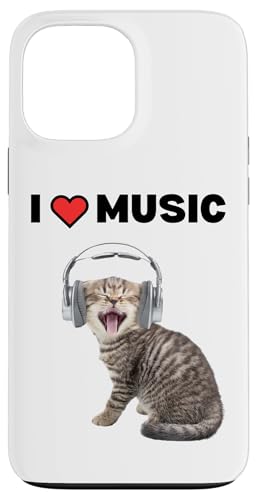 Süße alberne Katze mit Kopfhörern I Heart Music Hülle für iPhone 13 Pro Max Süße alberne Katze mit Kopfhörern I Heart Music Hülle für iPhone 13 Pro Max von Cat Lover Designs