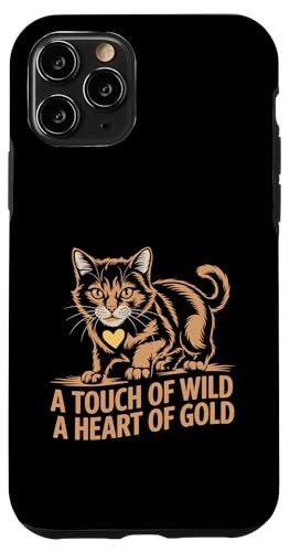 A Touch Of Wild A Heart Of Gold Cat Lover Feline Pet Meow Hülle für iPhone 11 Pro von Cat Lover Gifts for Pet Cats Enthusiast Pet Lover