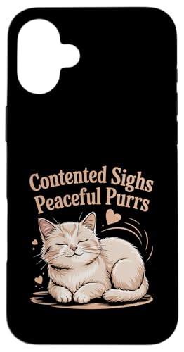 Contented Sighs Peaceful Purrs Katzenliebhaber Haustier Miau Liebe Katzen Hülle für iPhone 16 Plus Contented Sighs Peaceful Purrs Katzenliebhaber Haustier Miau Liebe Katzen Hülle für iPhone 16 Plus von Cat Lover Gifts for Pet Cats Enthusiast Pet Lover