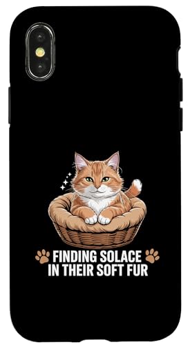Finden Sie Trost in ihrem weichen Fell Cat Lover Feline Pet Meow Hülle für iPhone X/XS von Cat Lover Gifts for Pet Cats Enthusiast Pet Lover