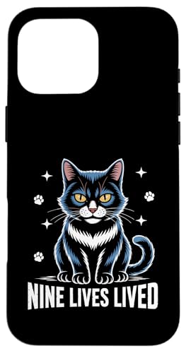 Nine Lives Lived Katzenliebhaber Katze Haustier Miau Love Cats Hülle für iPhone 16 Pro Max Nine Lives Lived Katzenliebhaber Katze Haustier Miau Love Cats Hülle für iPhone 16 Pro Max von Cat Lover Gifts for Pet Cats Enthusiast Pet Lover