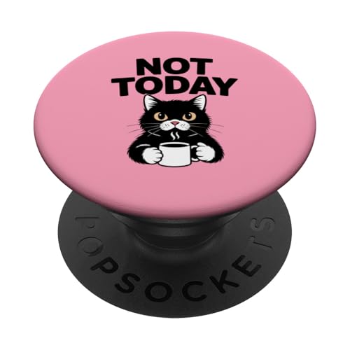 Black Cat Coffee Nicht heute Katze PopSockets Klebender PopGrip von Cat Lover Gifts & Tees