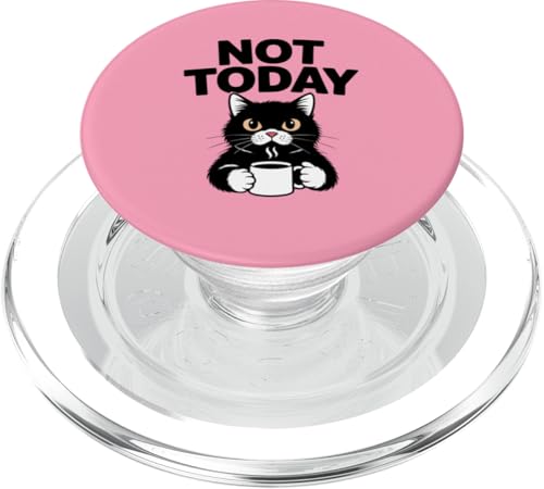 Black Cat Coffee Nicht heute Katze PopSockets PopGrip für MagSafe von Cat Lover Gifts & Tees