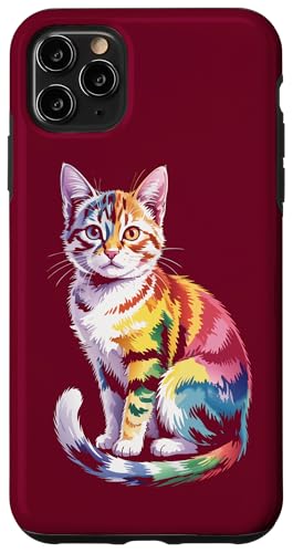 Bunte Katze Aquarell Katze Hülle für iPhone 11 Pro Max von Cat Lover Gifts & Tees
