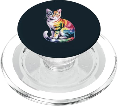 Bunte Katze Aquarell Katze PopSockets PopGrip für MagSafe von Cat Lover Gifts & Tees