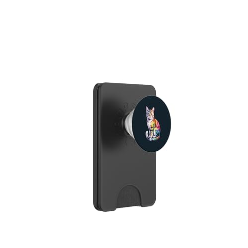 Bunte Katze Aquarell Katze PopSockets PopWallet für MagSafe von Cat Lover Gifts & Tees