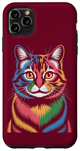 Bunte Katze Hülle für iPhone 11 Pro Max von Cat Lover Gifts & Tees