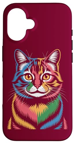 Bunte Katze Hülle für iPhone 16 von Cat Lover Gifts & Tees