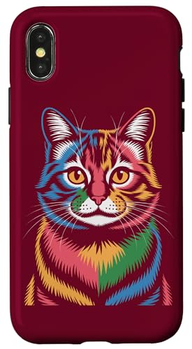 Bunte Katze Hülle für iPhone X/XS von Cat Lover Gifts & Tees