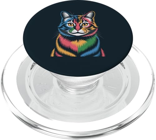 Bunte Katze PopSockets PopGrip für MagSafe von Cat Lover Gifts & Tees