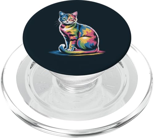 Bunte Katze PopSockets PopGrip für MagSafe von Cat Lover Gifts & Tees